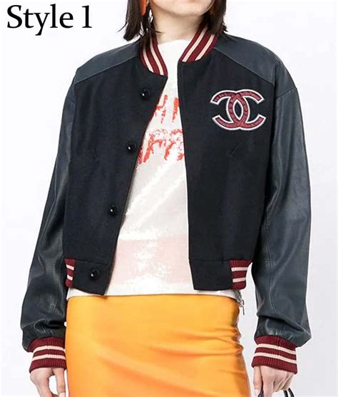 chanel letterman jacket|Chanel jackets.